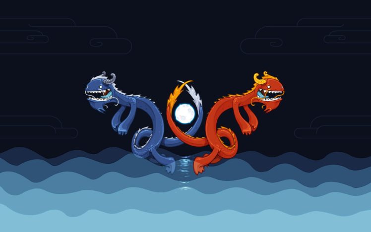 dragon, Blue, Water, Animations, Artwork HD Wallpaper Desktop Background