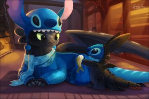 Lilo and Stitch, Dragon, Toothless, How to Train Your Dragon, Stitch