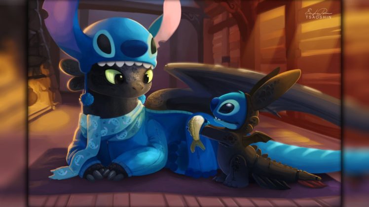 Lilo and Stitch, Dragon, Toothless, How to Train Your Dragon, Stitch HD Wallpaper Desktop Background