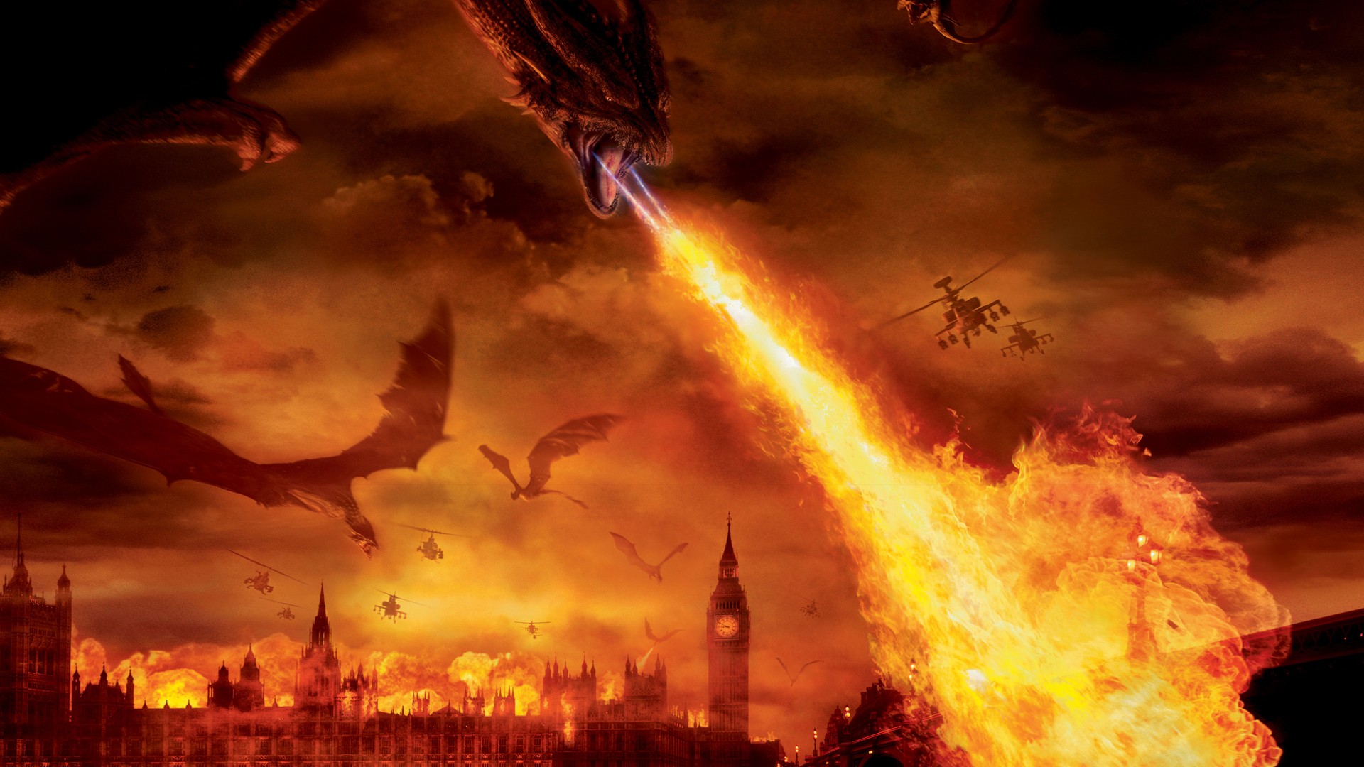 dragon, Fire, London Wallpaper