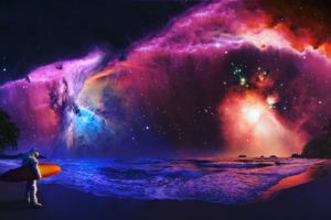 fantasy art, Astronauts, Nebula