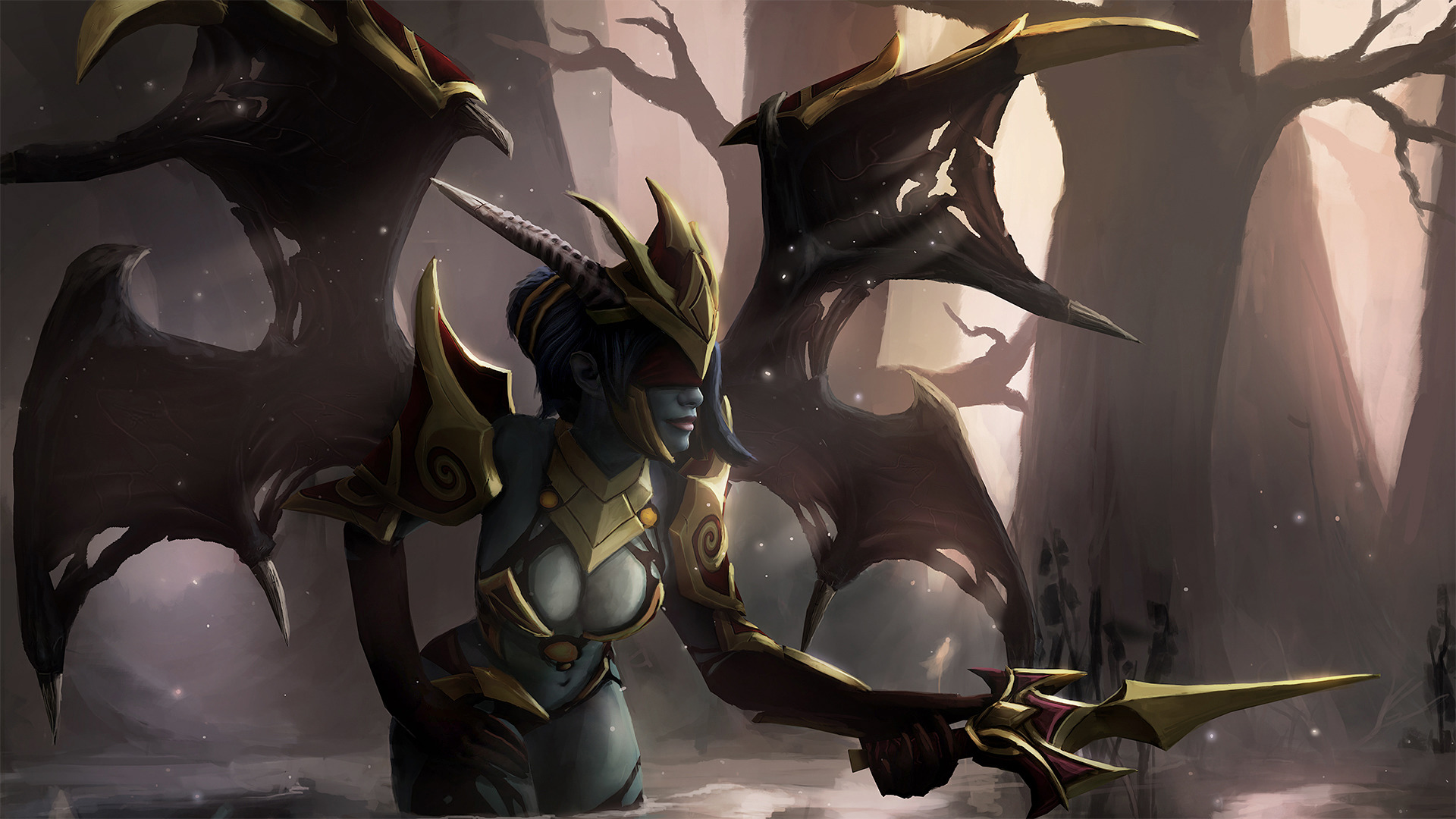 heroes, Queen of Pain, Defense of the ancient, Dota, Dota 2, Valve, Valve Corporation, Fantasy art, Wings Wallpaper