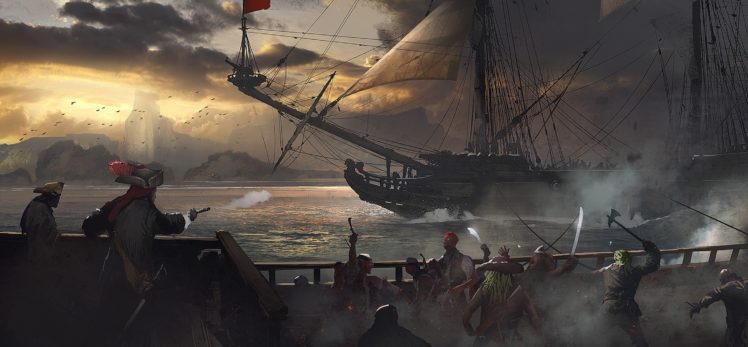 pirates, Fantasy art, Artwork HD Wallpaper Desktop Background