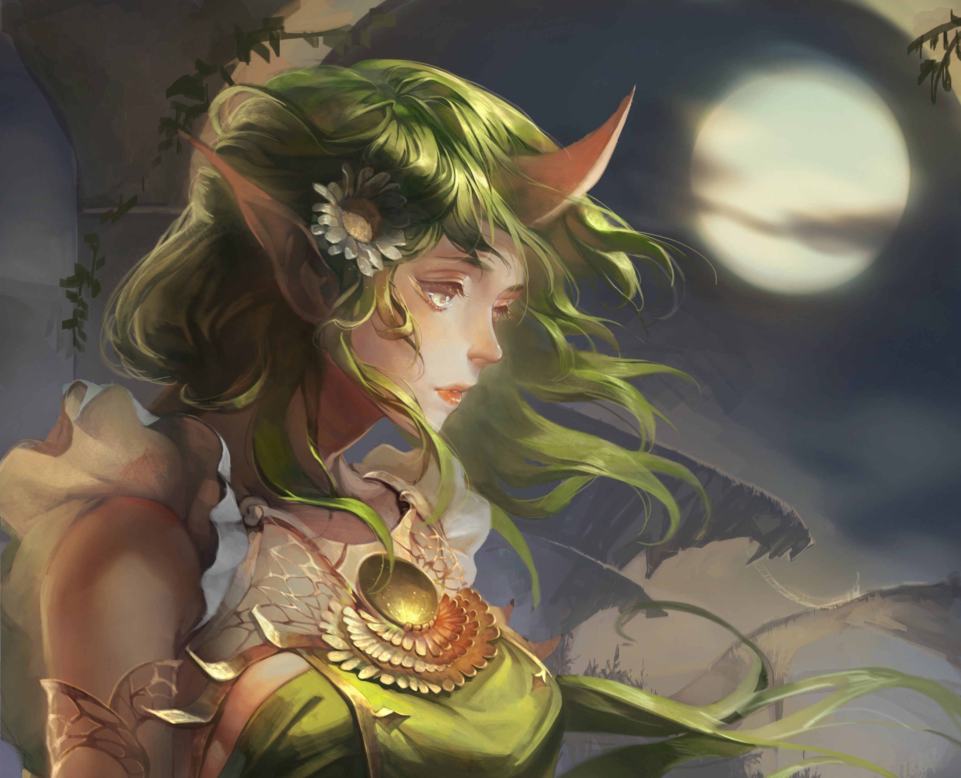 Soraka, Fantasy art, Artwork, Moon, League of Legends Wallpaper