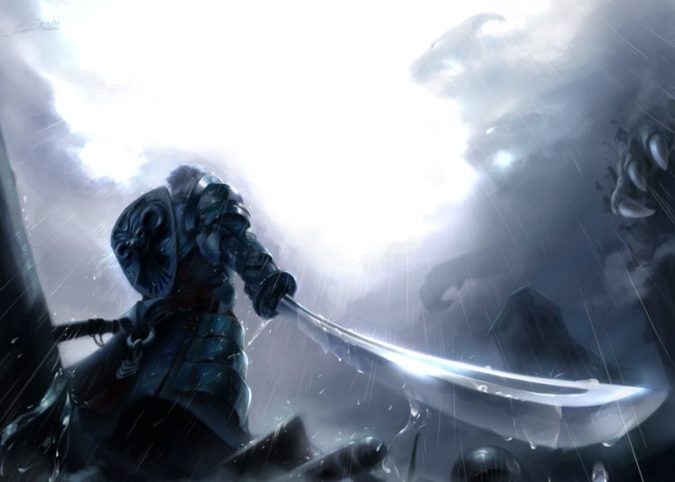 warrior, Sword, Fantasy art, Artwork HD Wallpaper Desktop Background