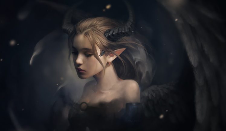 horns, Fantasy art, Artwork HD Wallpaper Desktop Background