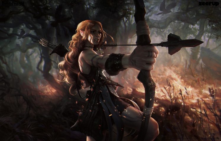 archers, Fantasy art HD Wallpaper Desktop Background