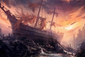 fantasy art, Ship, Artwork