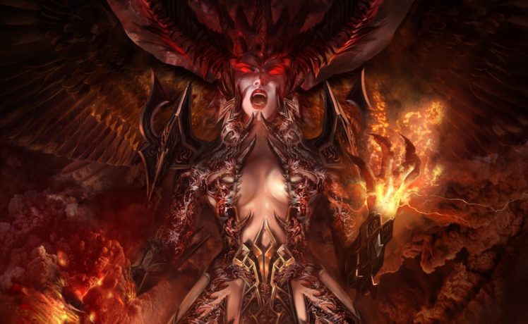 demon, Fantasy art, Fire, Artwork HD Wallpaper Desktop Background