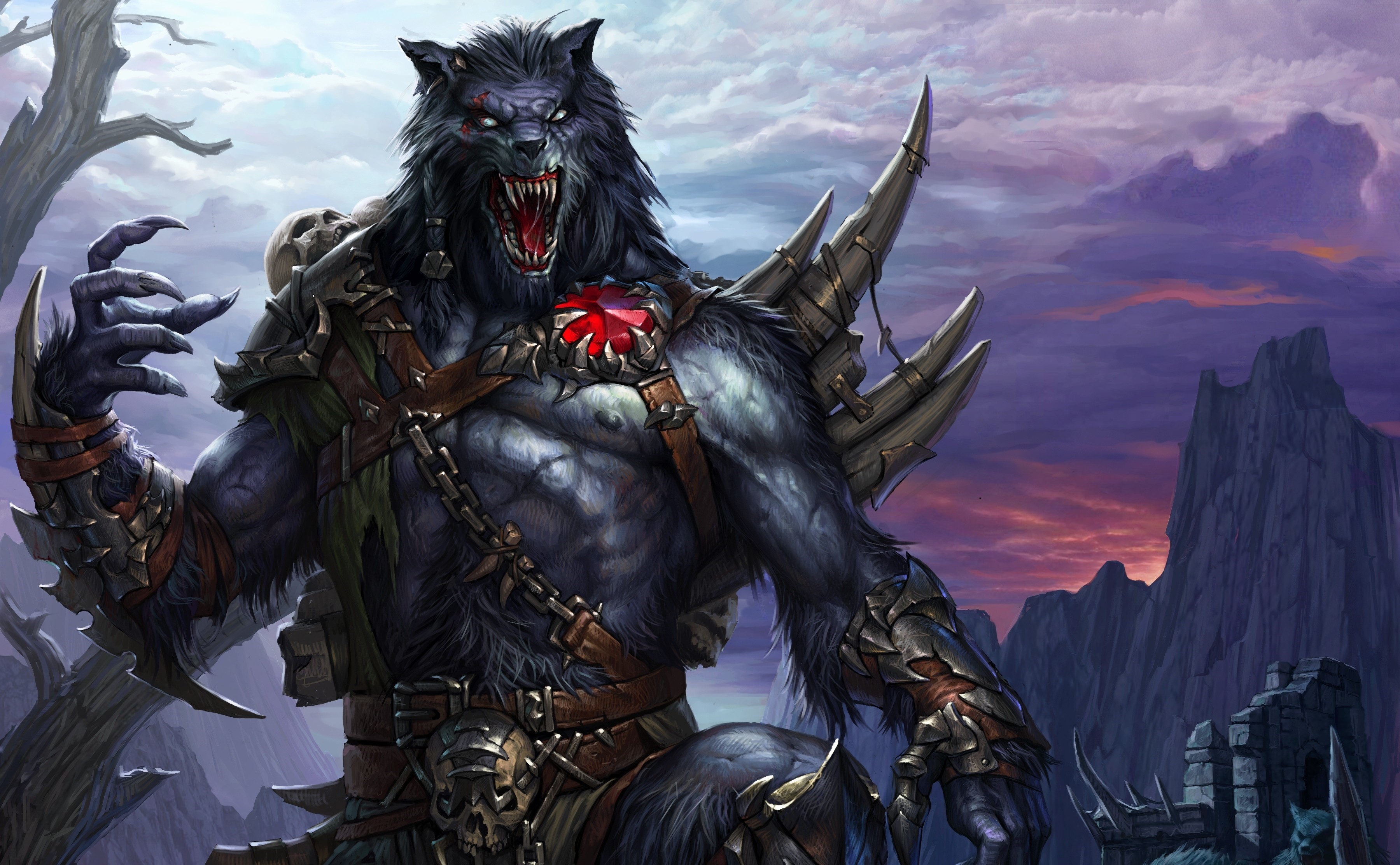 fantasy art, Werewolves, Artwork Wallpaper