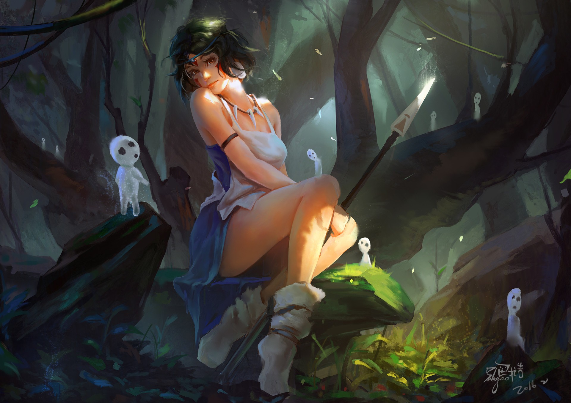 fantasy art, Princess Mononoke Wallpaper