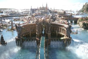 fantasy art, City, Waterfall, Final Fantasy, Final Fantasy XV