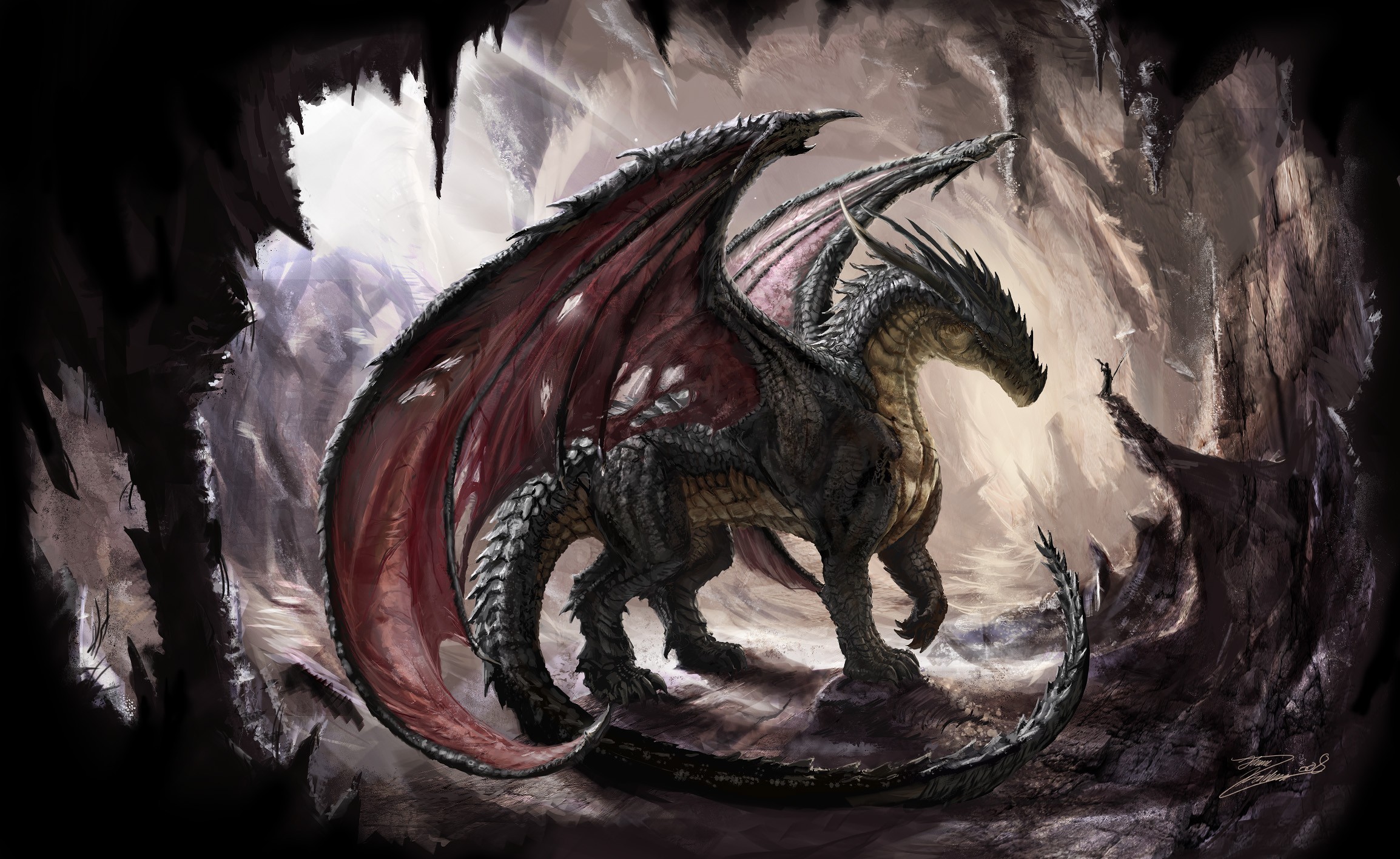 dragon, Cave Wallpaper