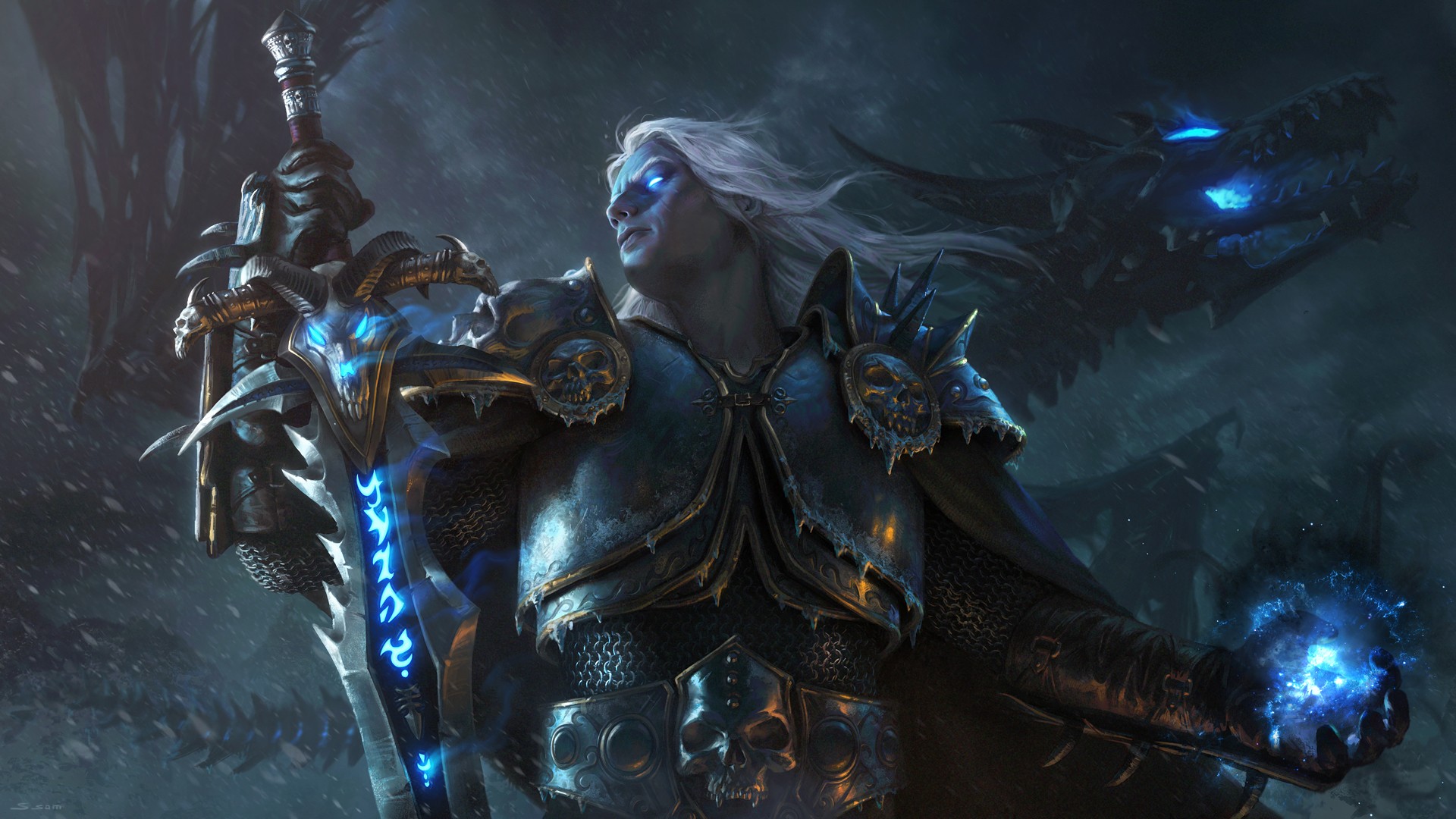 Lich King, Arthas Menethil, World of Warcraft, Warcraft III, Dragon Wallpaper