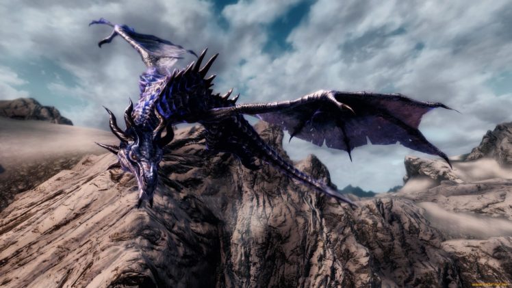 fantasy art, Dragon, The Elder Scrolls V: Skyrim HD Wallpaper Desktop Background