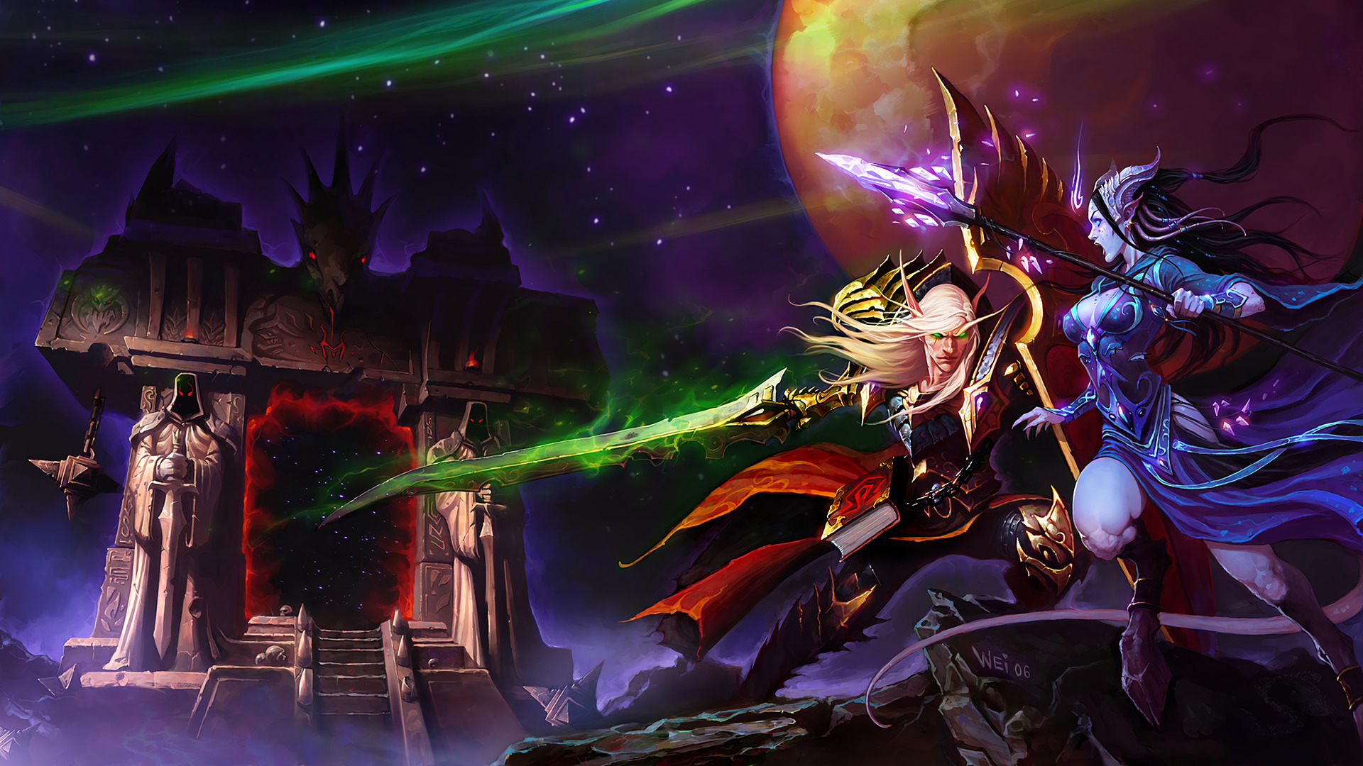 Blood Elf, Warrior, World of Warcraft, Draenei, Fantasy art Wallpapers HD /...