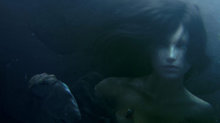 fantasy art, Underwater, Dark, Mermaids HD Wallpaper Desktop Background