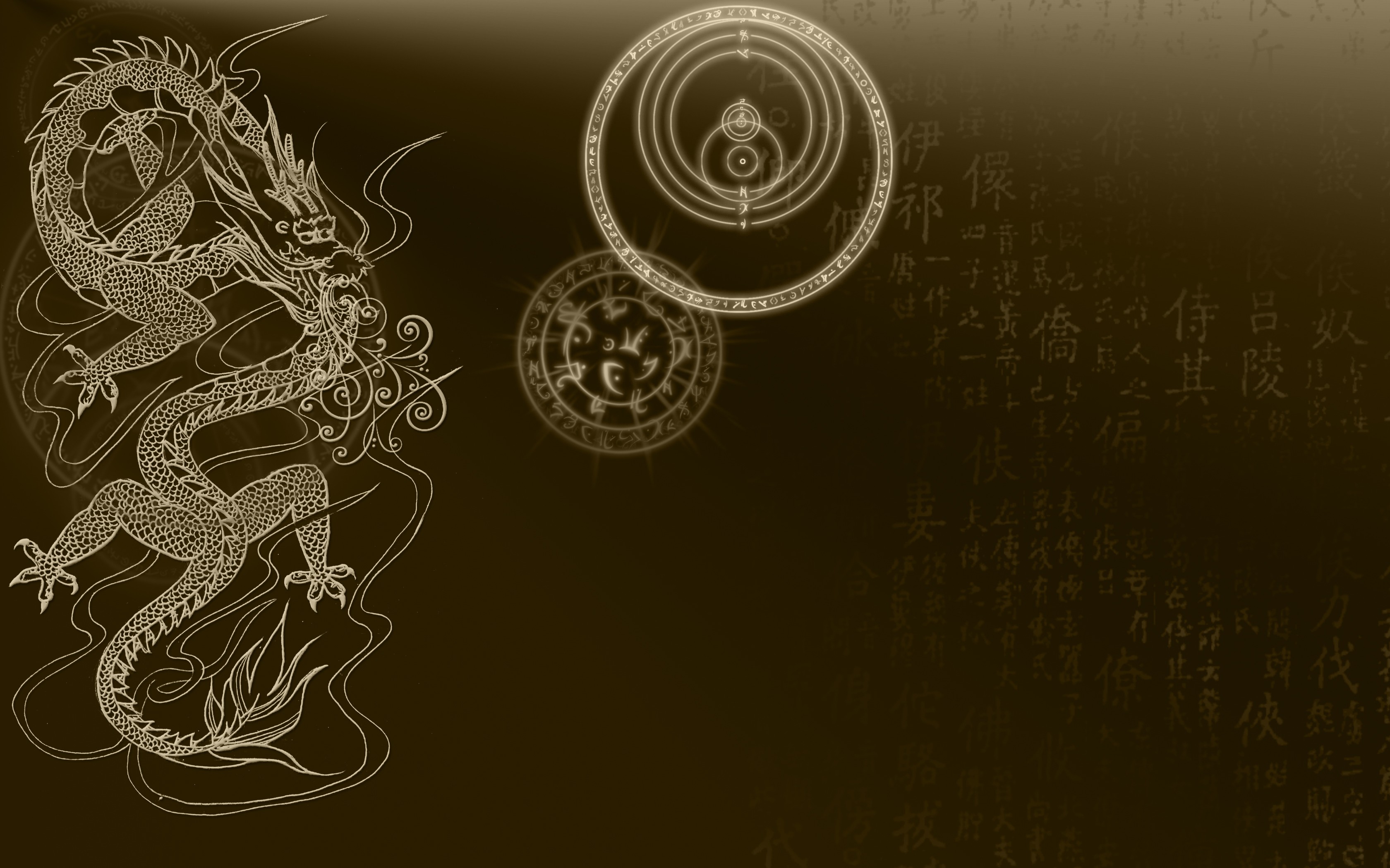 chinese dragon, Brown, Ancient Wallpaper