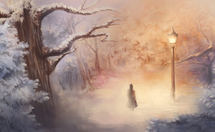 artwork, Lantern, Trees, Fantasy art, The Chronicles of Narnia HD Wallpaper Desktop Background