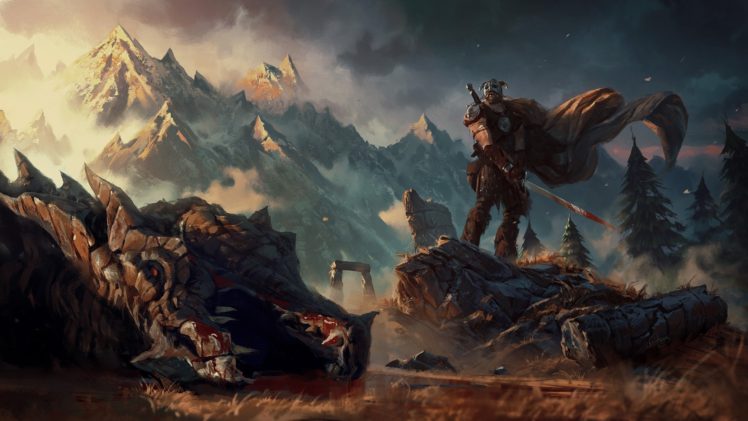 fantasy art, Artwork, Video games, The Elder Scrolls V: Skyrim HD Wallpaper Desktop Background