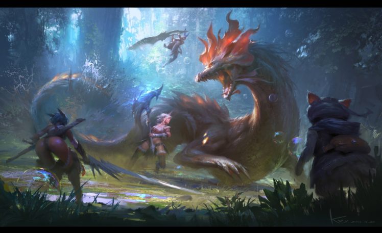 fantasy art, Dragon, Monster Hunter, Kirin HD Wallpaper Desktop Background