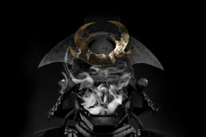 warrior, Ancient, Old, Crown, Smoking, Smoke, Fantasy art, Weapon, Gold, Shining, The Glitch Mob