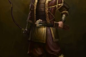 warrior, Genghis Khan, Looking at viewer, Mongols, Ancient, Old, Fantasy art, Weapon, Arrows, Bow, Boots, Turk