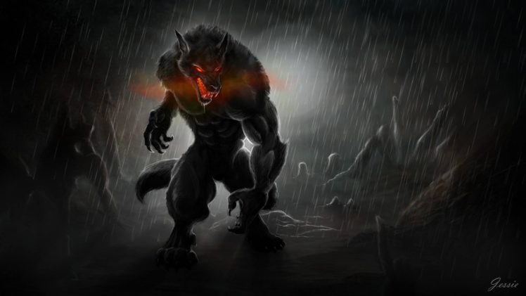 werewolves, Dark, Creature, Fantasy art HD Wallpaper Desktop Background