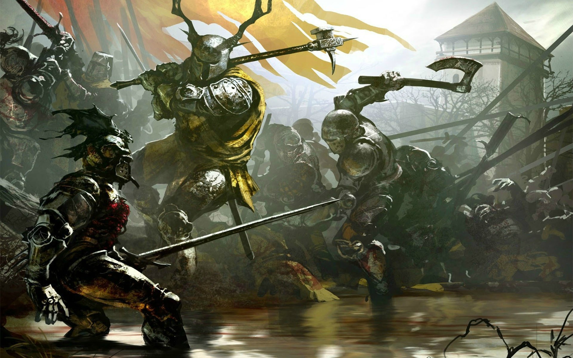 warrior, Robert Baratheon, Axe, Battle, Painting, Game of Thrones, Fantasy art Wallpaper
