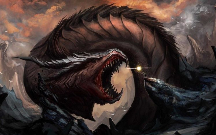 fantasy art, Dragon, Battle, Creature, Artwork HD Wallpaper Desktop Background