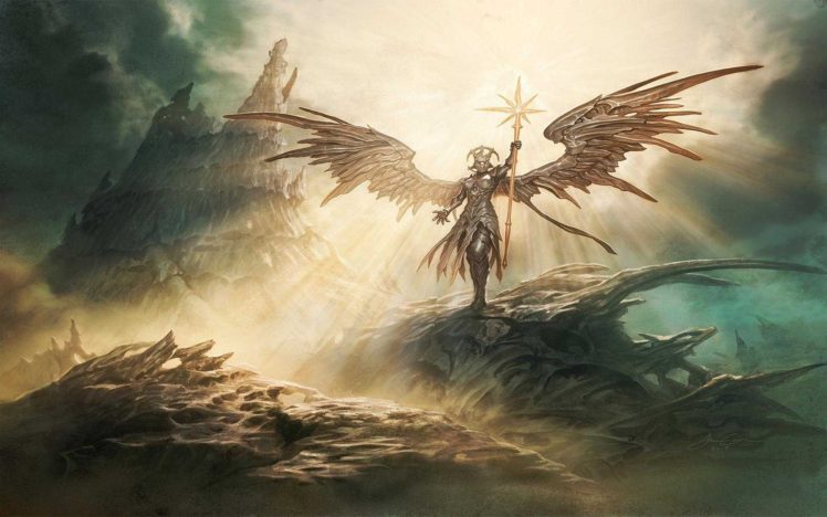 fantasy art, Angel, Magic: The Gathering, Wings Wallpapers HD / Desktop ...