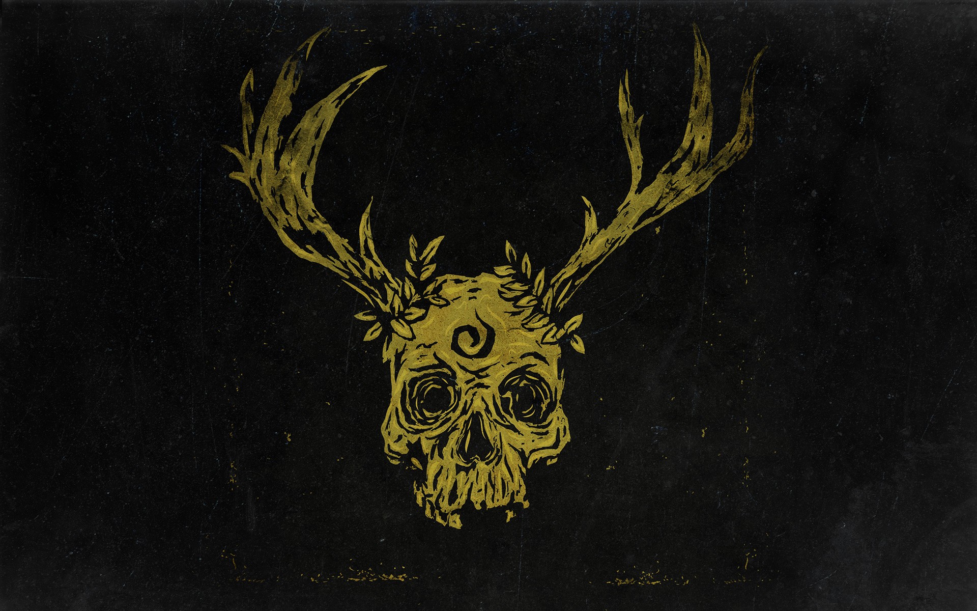 skull Minimalism Black  background  Fantasy art Deer 