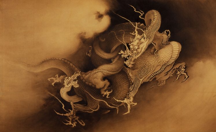 Asian, Wood, Dragon, Chinese, Chinese dragon, Mythology, Artwork, Painting, Fantasy art HD Wallpaper Desktop Background