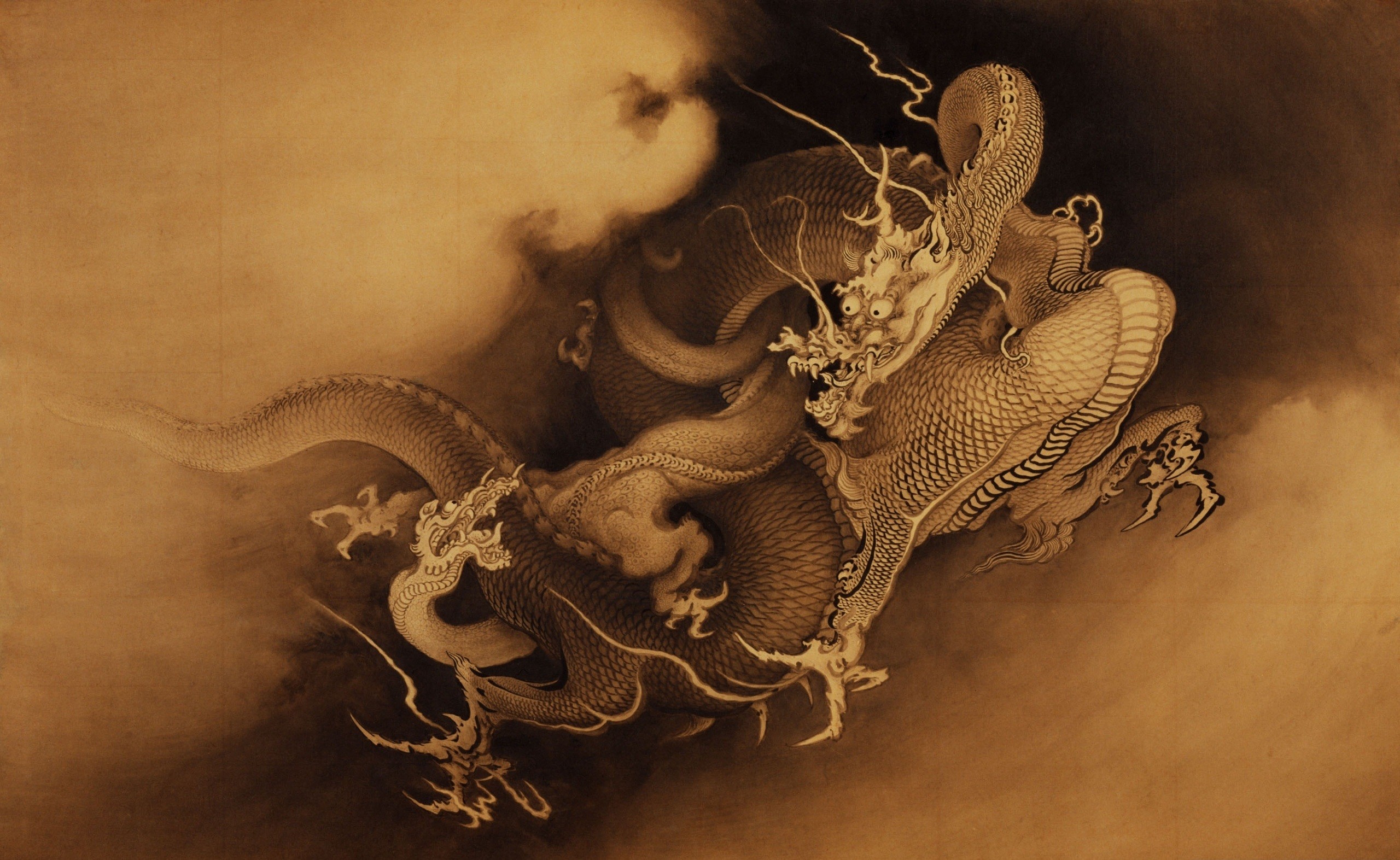 Asian, Wood, Dragon, Chinese, Chinese dragon, Mythology, Artwork, Painting, Fantasy art Wallpaper