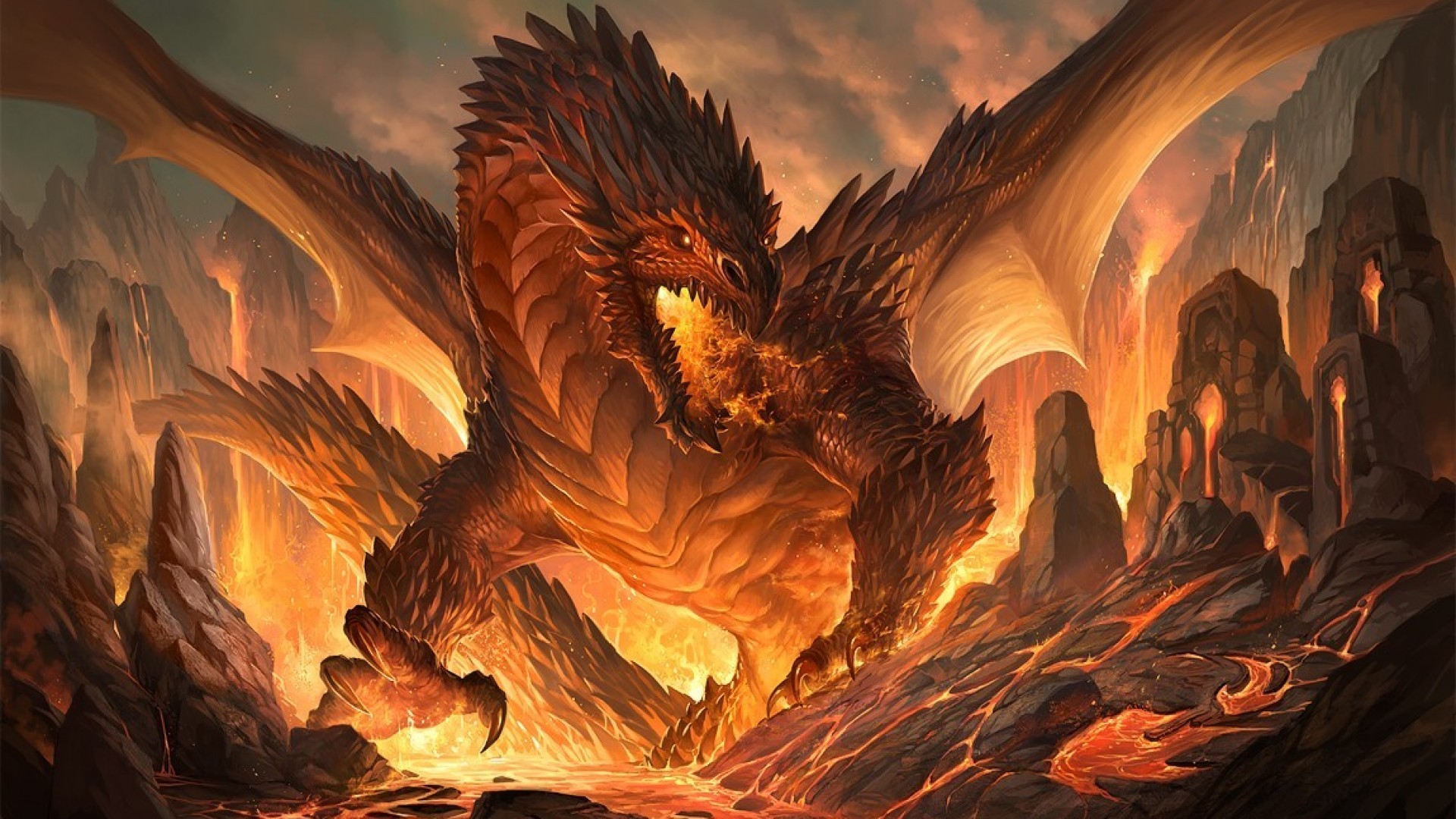 dragon, Digital art, Fantasy art Wallpaper