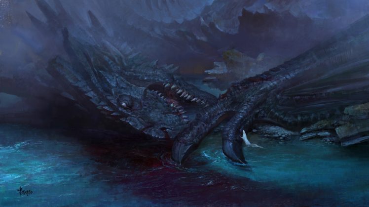 fantasy art, Dragon HD Wallpaper Desktop Background