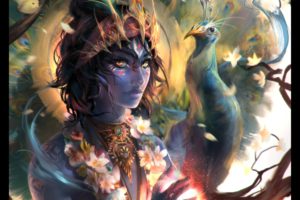 fantasy art, Peacocks