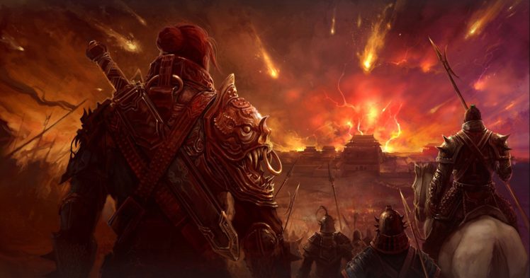 warrior, Artwork, Fire, Armor, Fantasy art, War, Battle HD Wallpaper Desktop Background