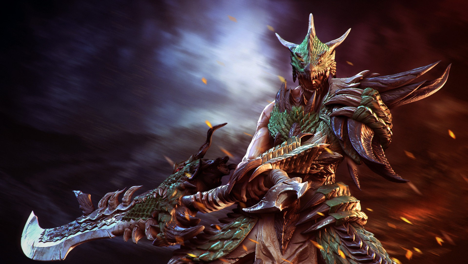 warrior, Digital art, Armor, Sword, Fantasy art Wallpaper