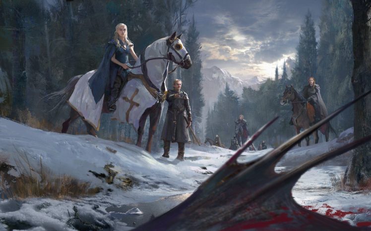 warrior, Daenerys Targaryen, Jorah Mormont, Dragon, Game of Thrones HD Wallpaper Desktop Background