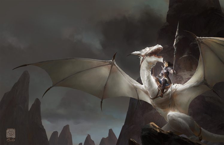 warrior, Fantasy art, Dragon, Magic HD Wallpaper Desktop Background