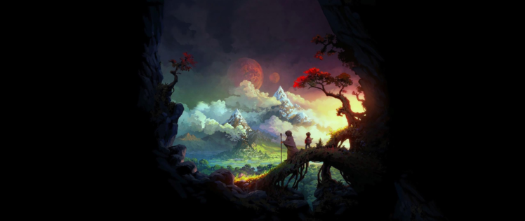 ultra wide, Painting, Fantasy art HD Wallpaper Desktop Background
