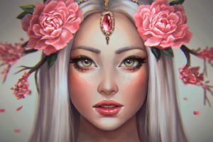 rose, Fantasy girl, Fantasy art