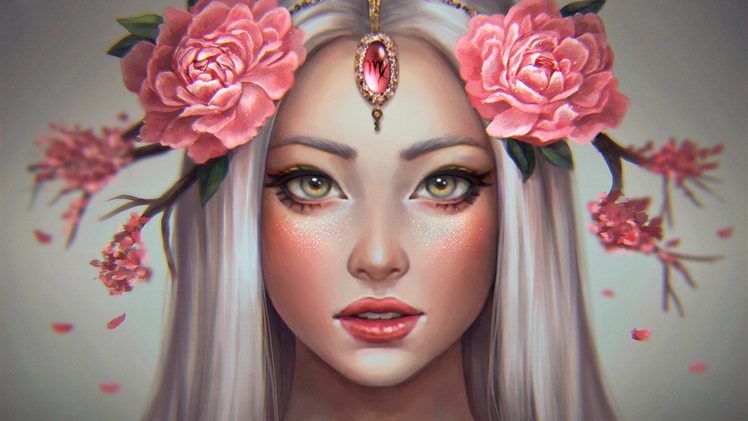 rose, Fantasy girl, Fantasy art HD Wallpaper Desktop Background