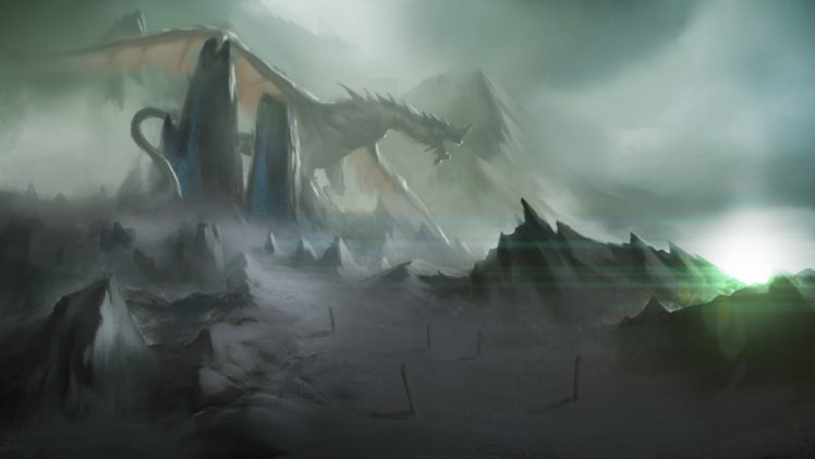 fantasy art, Dragon, Mist HD Wallpaper Desktop Background