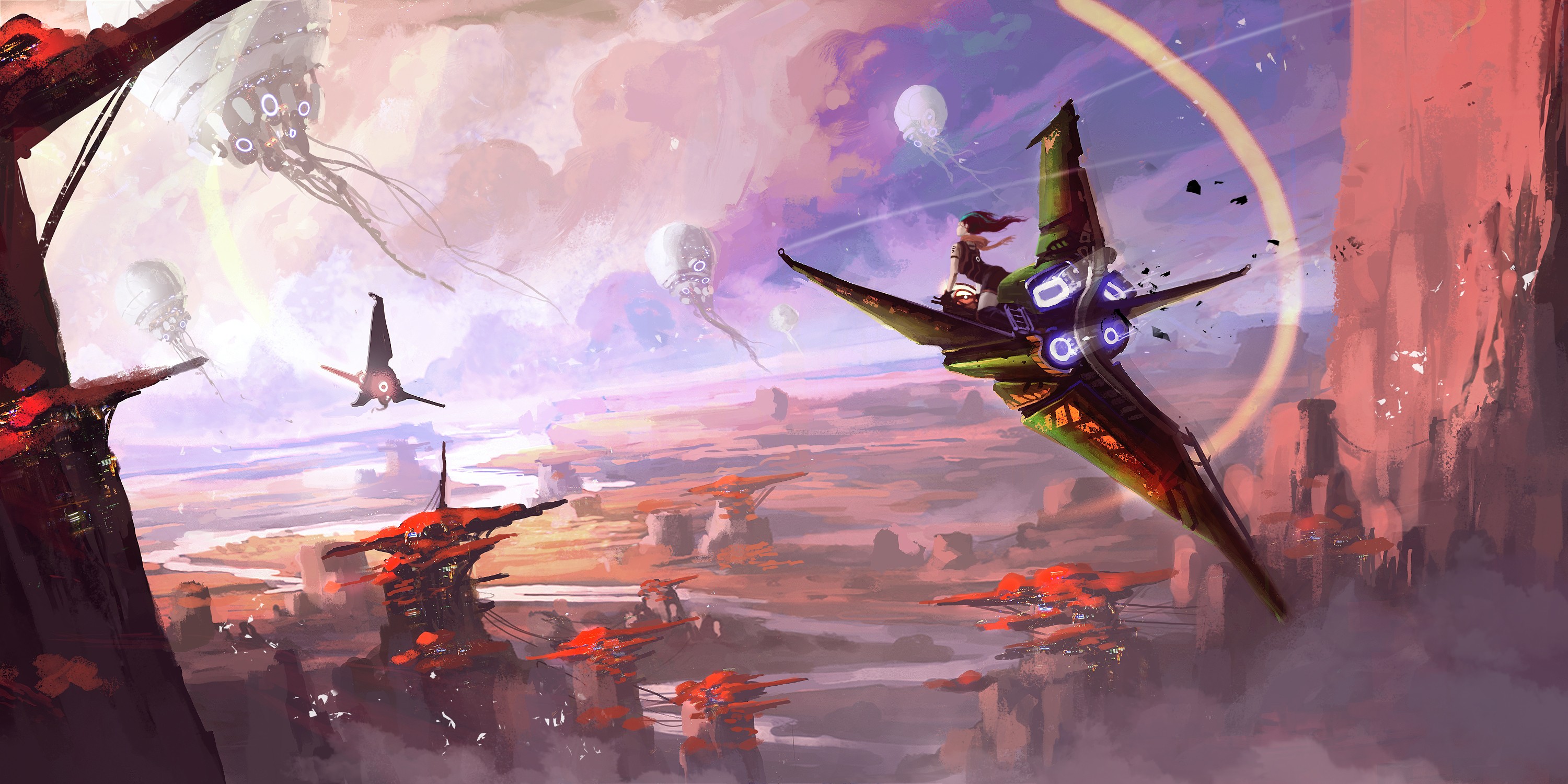 futuristic, Fantasy art, Ship Wallpaper