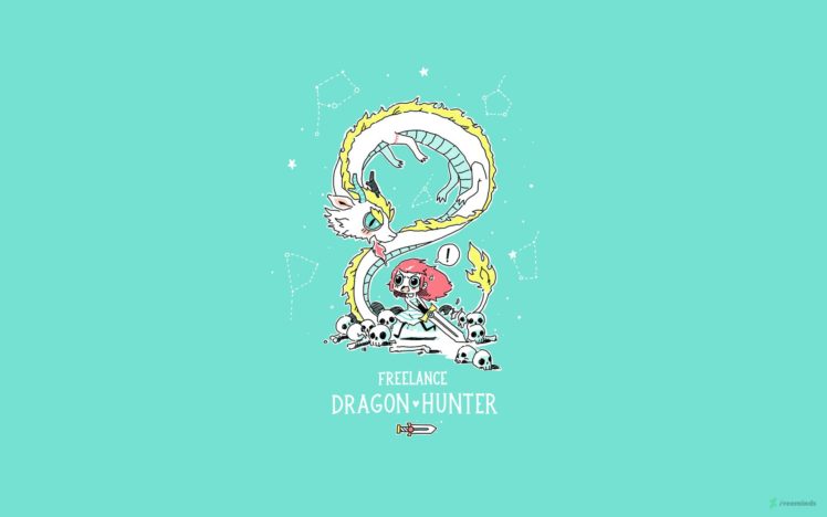 hunter, Dragon, Blue HD Wallpaper Desktop Background
