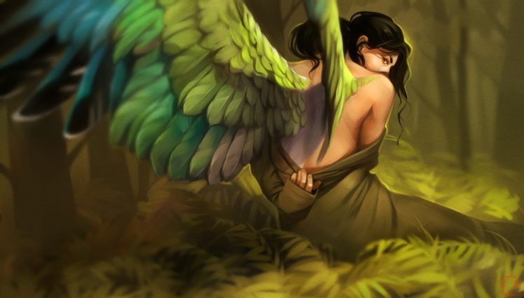 fantasy art, Wings, Fantasy girl HD Wallpaper Desktop Background