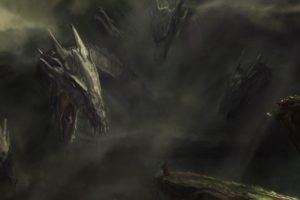 fantasy art, Dragon, Creature, Hydra