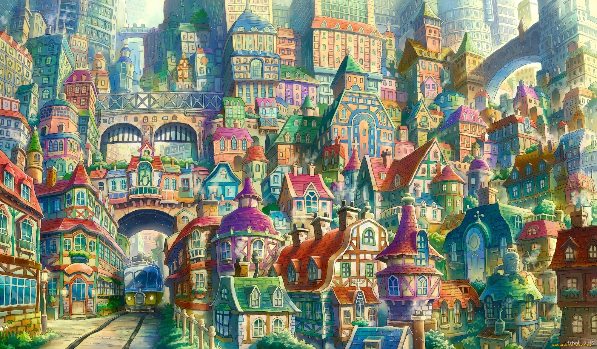 fantasy art, Fantasy city Wallpaper